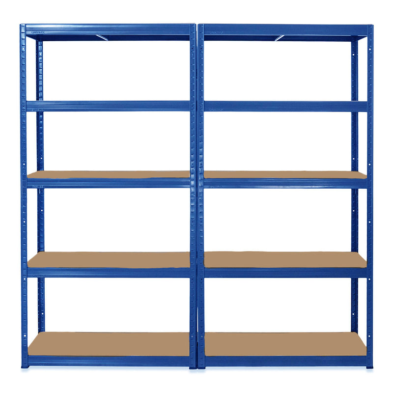 2x VRS Shelving Units - 1800mm High - Blue with 12x 33.5L Really Useful Boxes