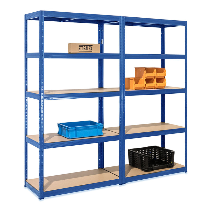 2x VRS Shelving Units - 1800mm High & 1x Workbench - 1200mm Wide - Blue