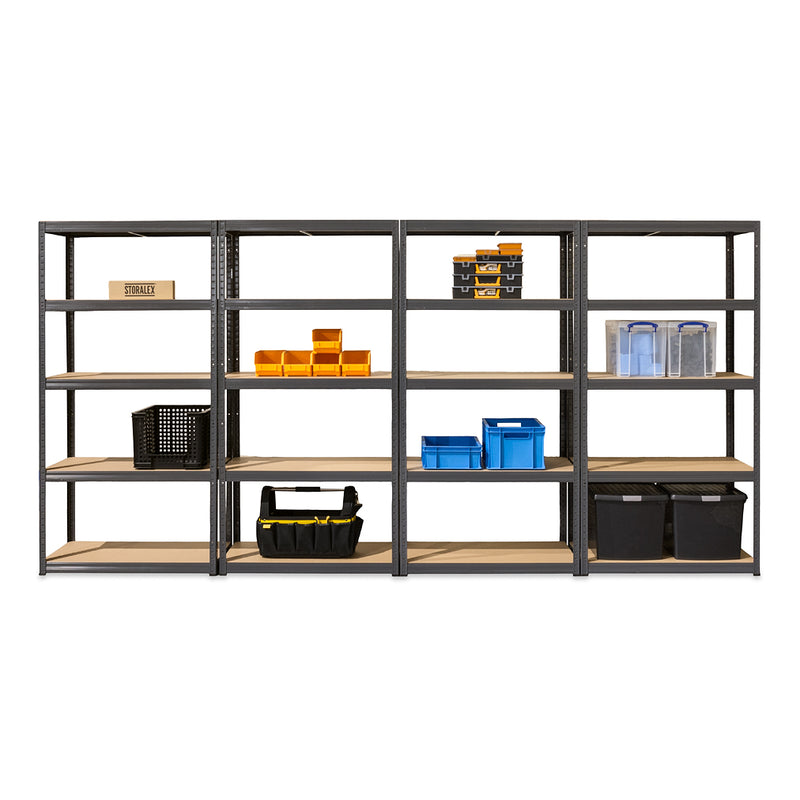 4x VRS Industrial Shelving - 2130mm High - 200/280kg - Grey