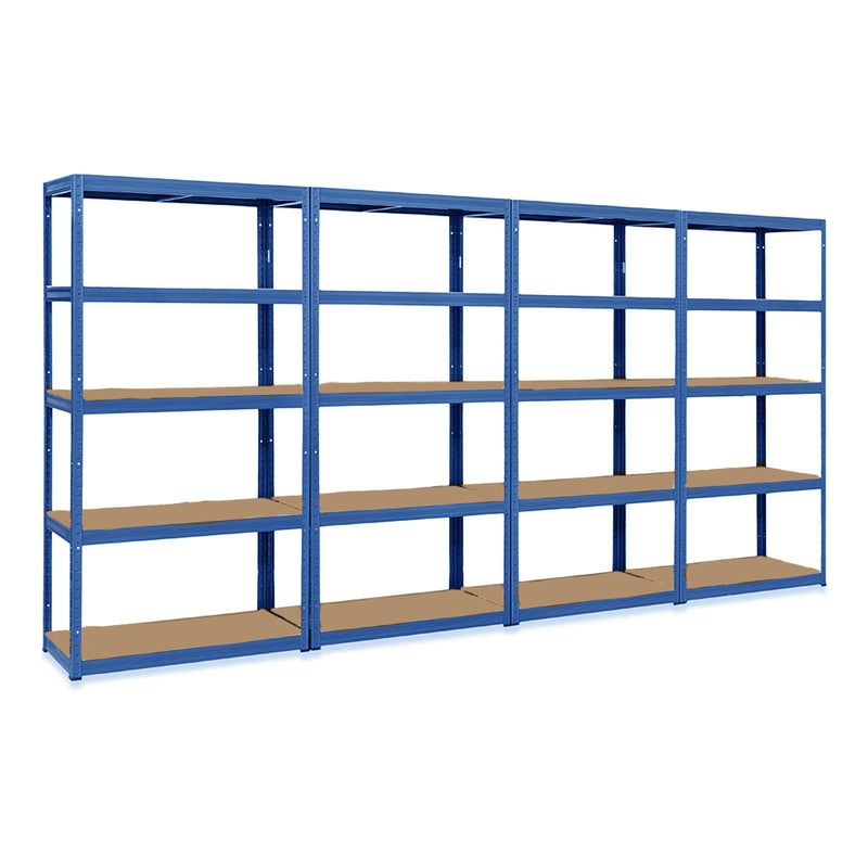 4x VRS Shelving Units - 1800mm High & 1x Workbench - 1200mm Wide - Blue