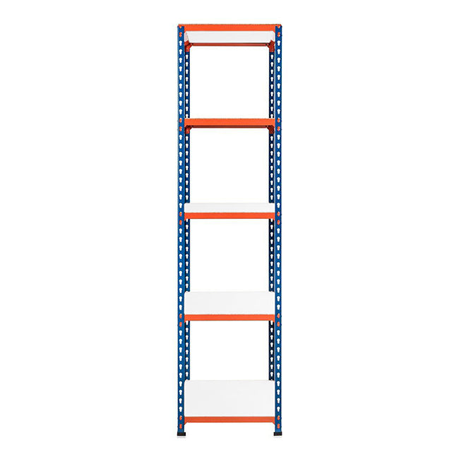 1x SX200 Industrial Shelving - 1830mm High - 200kg - Melamine - Blue & Orange