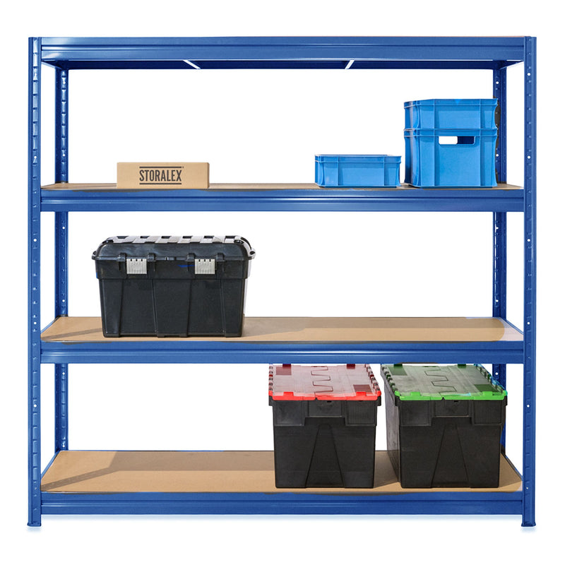 1x HRX Heavy Duty Garage Shelving - 1770mm High - up to 600kg - Blue