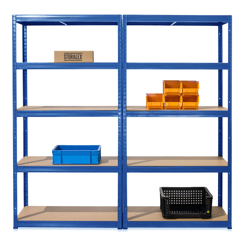 2x VRS Heavy Duty Shelving - 1800mm High - 200/280kg - Blue
