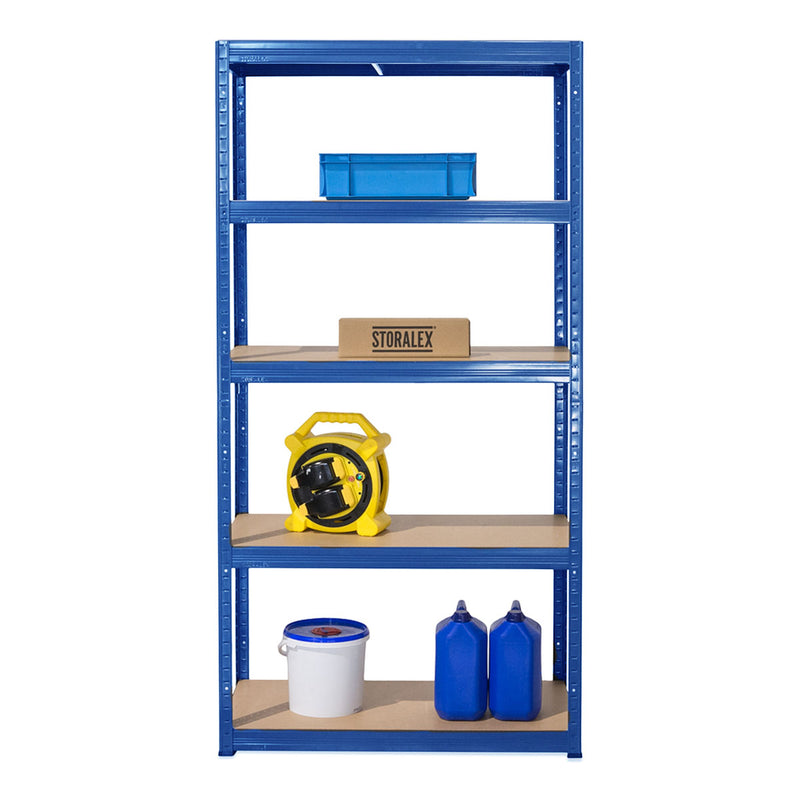 1x VRS Shelving Unit - 1800mm High - Blue with 10x 37L Wham Plastic Storage Boxes