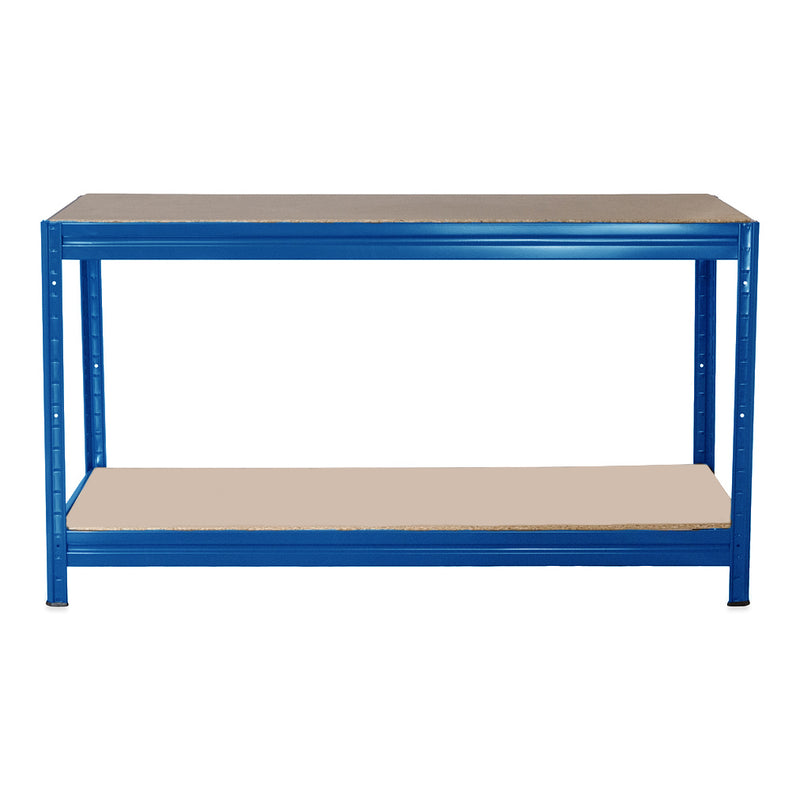 2x HRX Industrial Shelving - 1770mm High & 1x HRX Workbench - 1600mm Wide - Blue