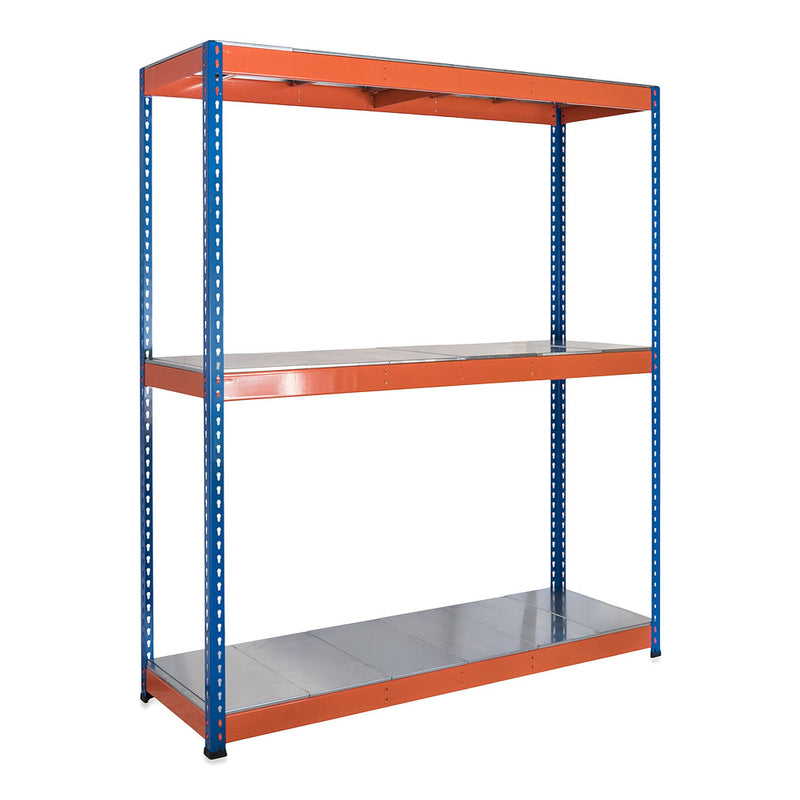 1x SX800 Industrial Shelving - 2440mm High - 800kg - Steel - Blue & Orange