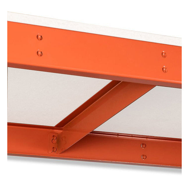 1x SX400 Industrial Shelving - 1677mm High - 400kg - Melamine - Blue & Orange