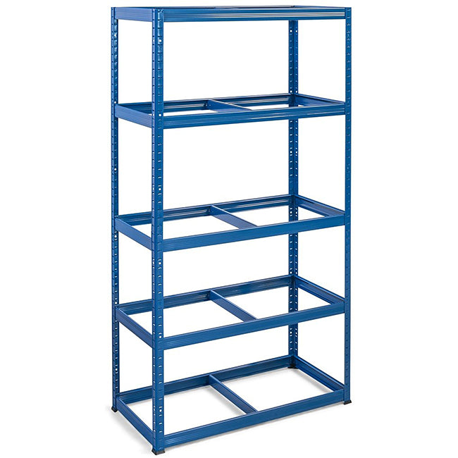 3x VRS Shelving Units - 1800mm High - Blue with 20x 37L Wham Plastic Storage Boxes