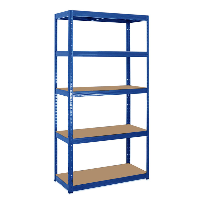 1x VRS Shelving Unit - 1800mm High - Blue with Wham DIY Recycled Plastic Storage Boxes