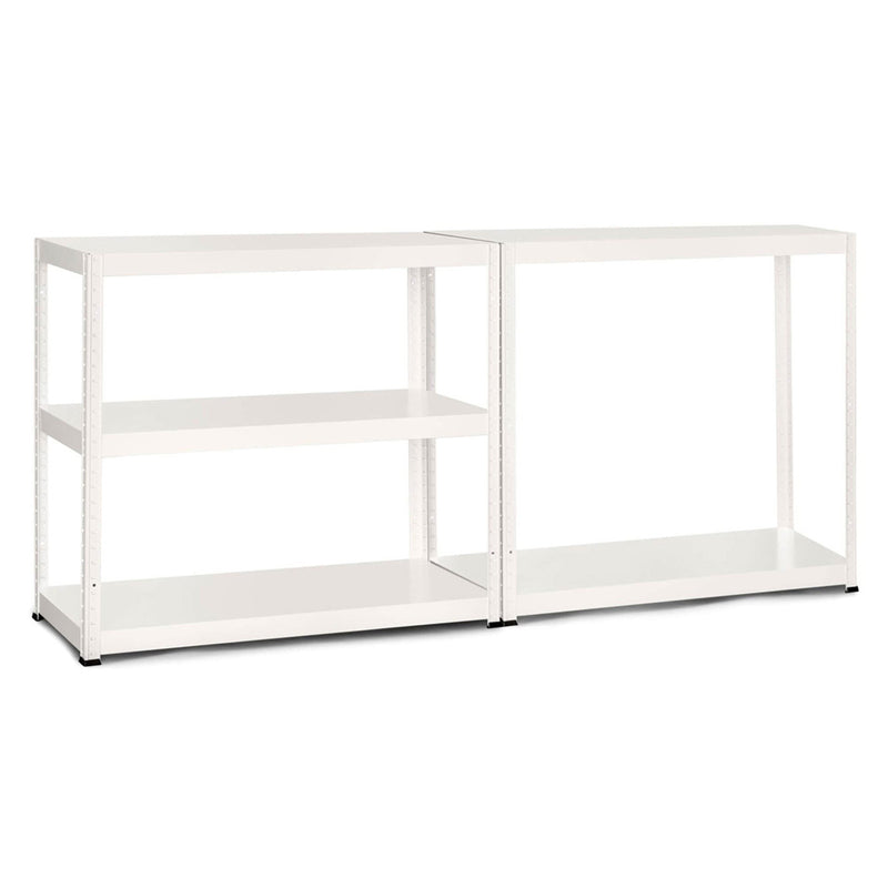 4x MT Metal Garage Shelving - 1800mm High - 90/130kg - White