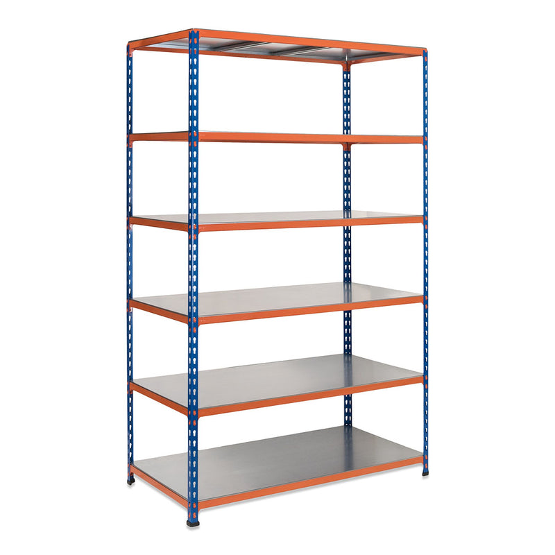 1x SX340 Industrial Shelving - 3050mm High - 340kg - Steel - Blue & Orange