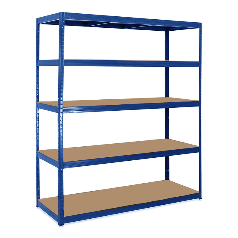 2x VRS Heavy Duty Shelving - 1800mm High - 200/280kg - Blue