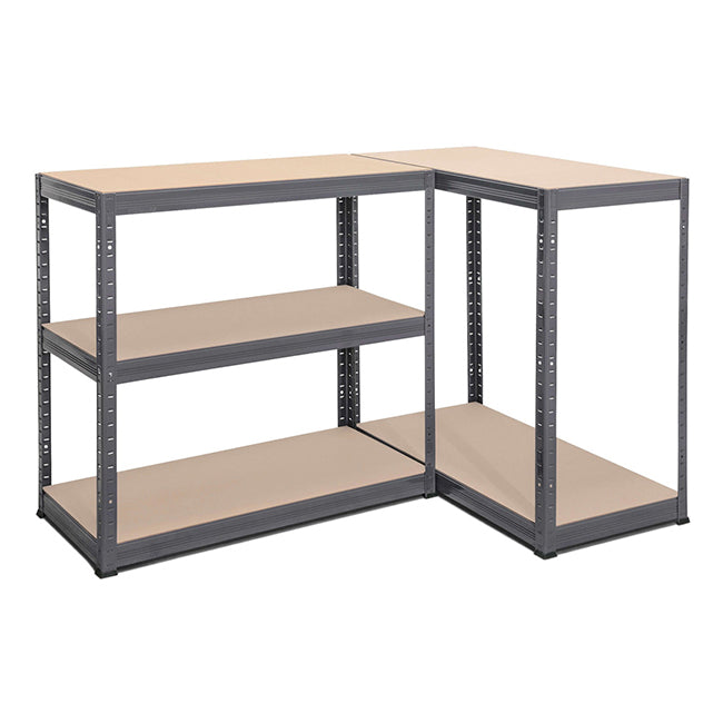 4x VRS Shelving Units - 2130mm High - Grey with 8x 33.5L Really Useful Boxes