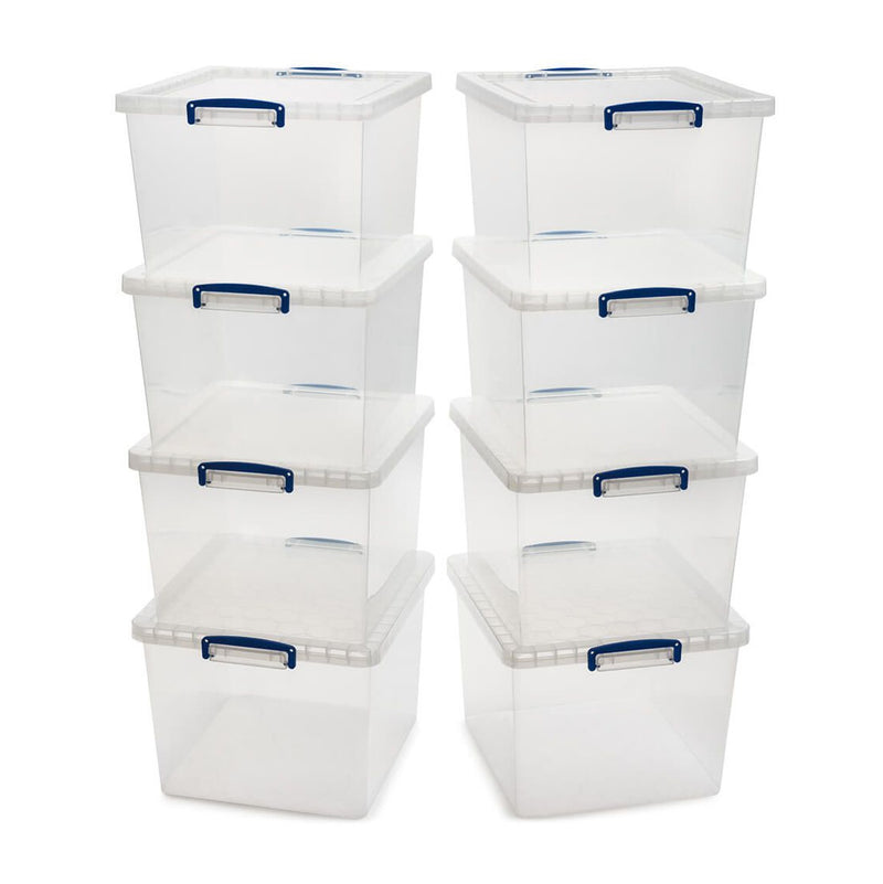 1x VRS Shelving Unit - 2130mm High - Grey with 8x 33.5L Really Useful Boxes