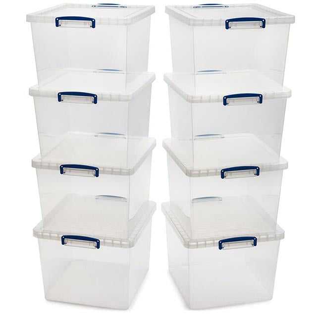 Nestable Really Useful Boxes - Clear - All Sizes