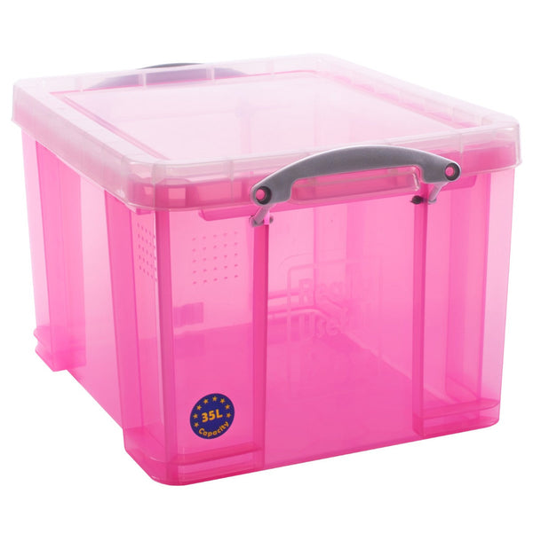 35L Really Useful Boxes - Transparent Pink