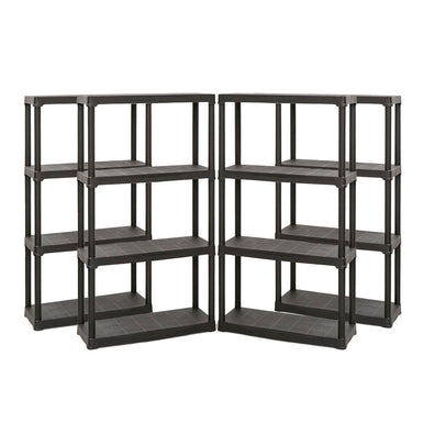 4x PTR Plastic Shelving - 1330mm High - 20kg - Charcoal