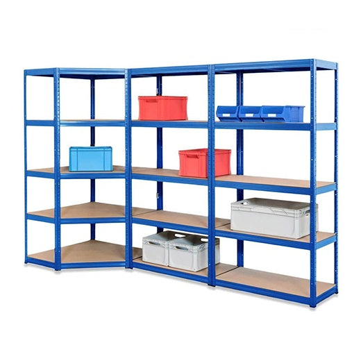 3x VRS Garage Corner Shelving - 1800mm High - 200/280kg - Blue