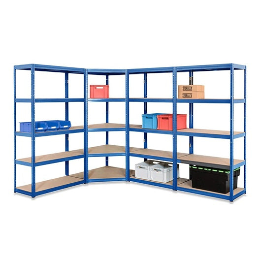 4x VRS Garage Corner Shelving - 1800mm High - 200/280kg - Blue