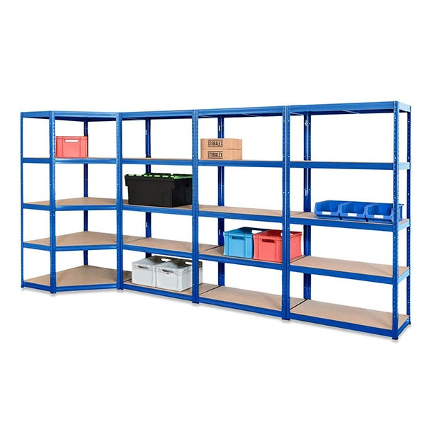 4x VRS Garage Corner Shelving - 1800mm High - 200/280kg - Blue