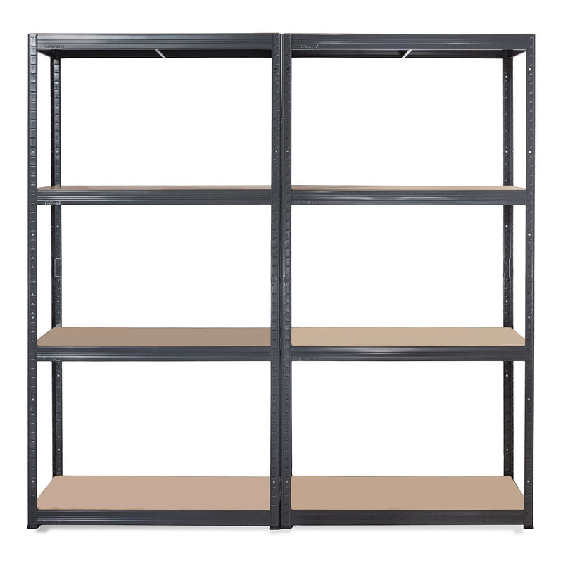 2x VRS Shelving Units - 1600mm High - Grey with 12x 33.5L Really Useful Boxes