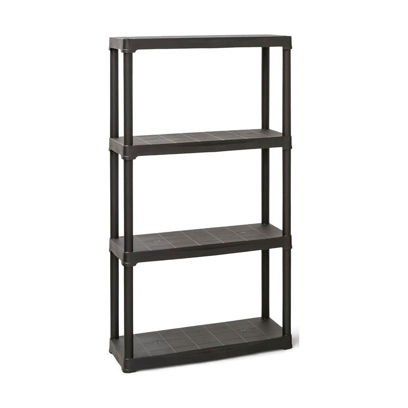 3x PTR Plastic Shed Shelving - 1330mm High - 20kg - Charcoal