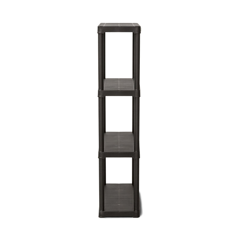 4x PTR Plastic Shed Shelving - 1330mm High - 20kg - Charcoal