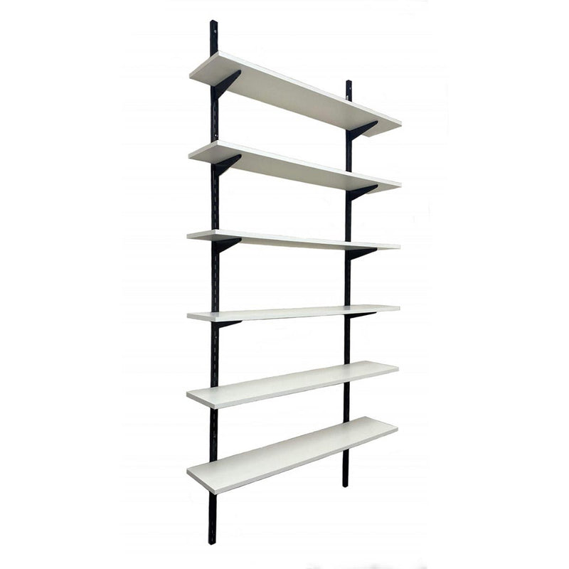 Twin Slot Wall Mounted Shelving - 1000mm Wide - Melamine - Black