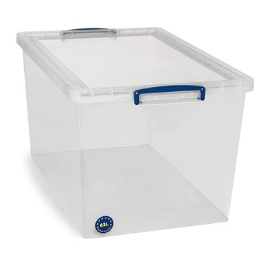 Really Useful 24 Litre Plastic Storage Box – Clear, Stackable, Heavy Duty (465 X 270 X 290mm)