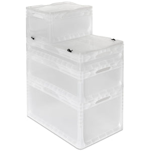 Euro Containers with Hinged Lids - Clear - All Sizes