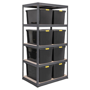 1x VRS Shelving Unit - 1800mm High - Grey with Wham DIY Recycled Plastic Storage Boxes