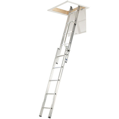 Werner Aluminium Loft Ladder with Handrail - 2 Section