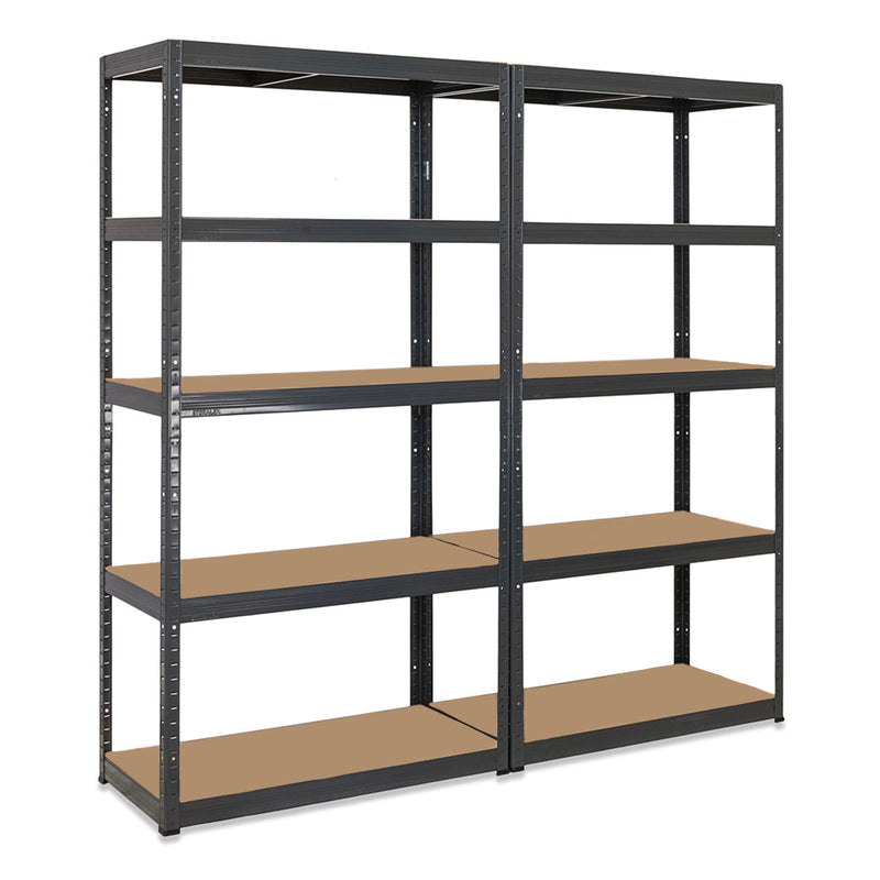 2x VRS Shelving Units - 1800mm High - Grey with 12x 33.5L Really Useful Boxes