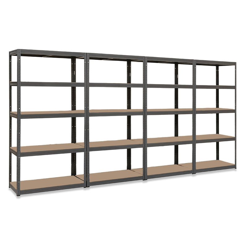 4x VRS Shelving Units - 2130mm High - Grey with 8x 33.5L Really Useful Boxes