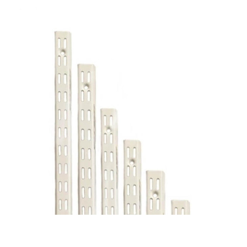 Twin Slot Wall Mounted Shelving Uprights - Custom Build - White