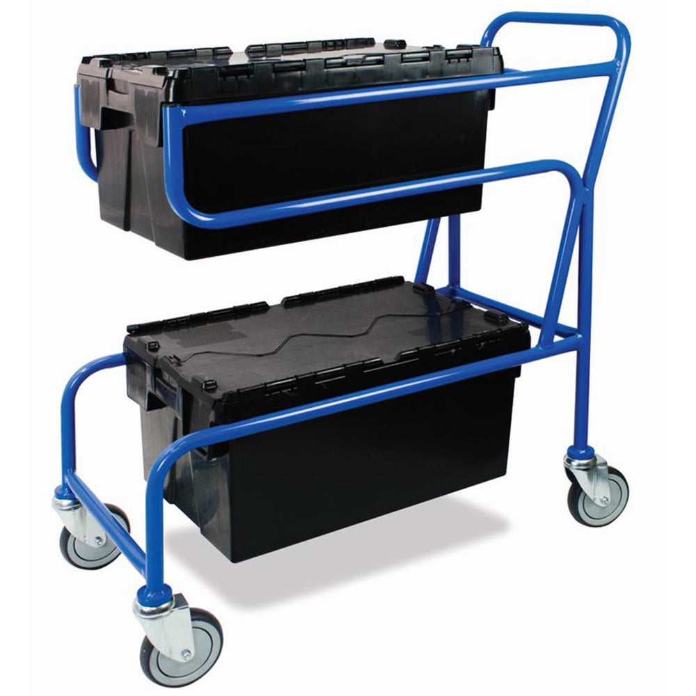 Heavy Container Trolley Double Container Trolley with Tote Boxes - Tufferman