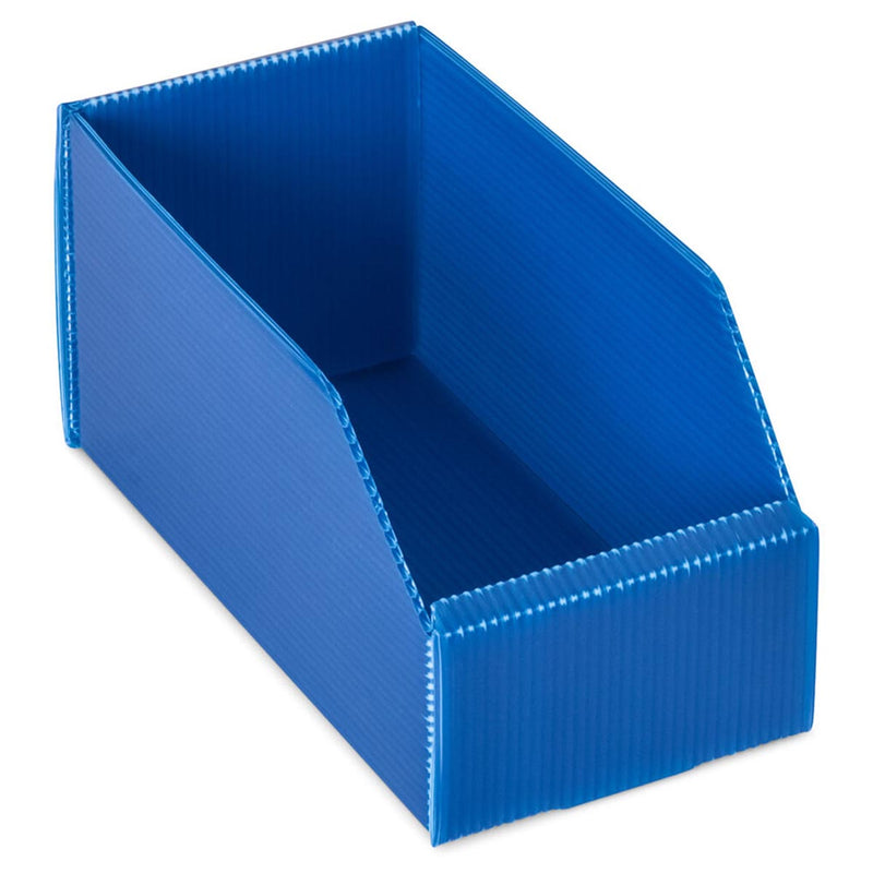 K-Bins Flat Pack Corrugated Plastic Parts Bins - Blue