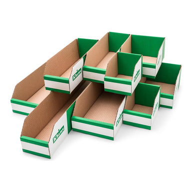 K-Bins Flat Pack Cardboard Parts Bins - 100mm High