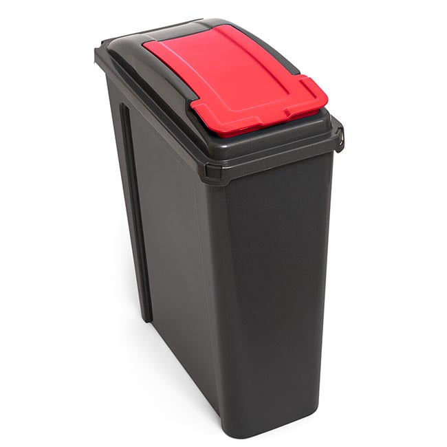 4x 25L Slimline Recycling Bin with Flip Lid - All Colours