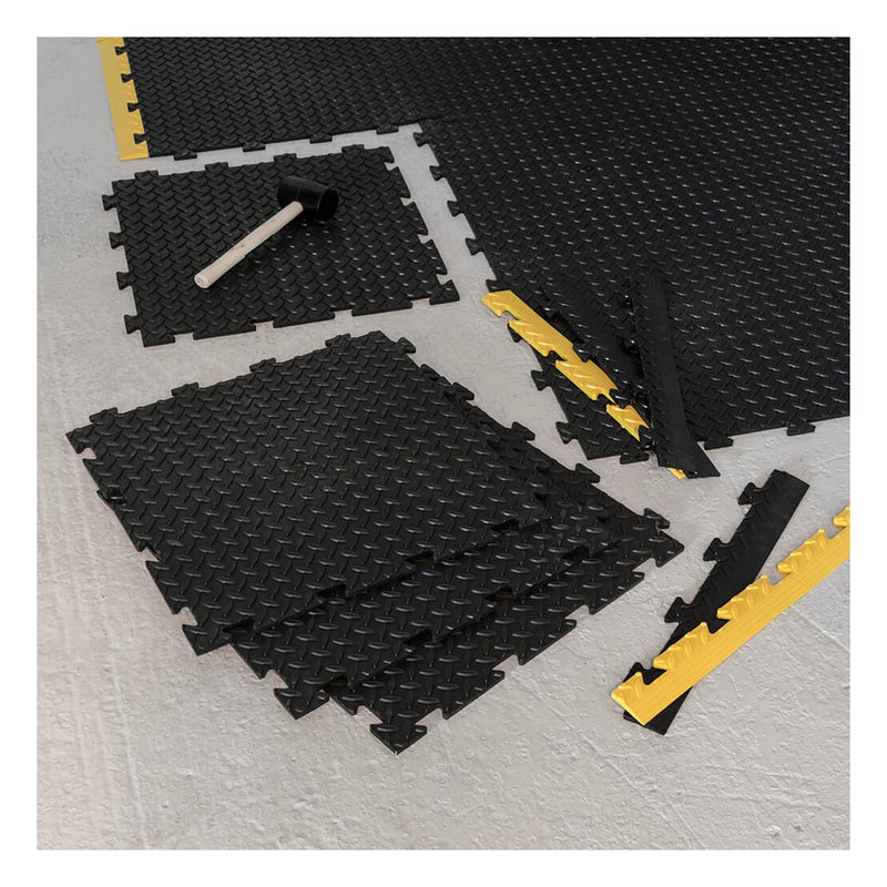 Interlocking Floor Tiles Kit (PVC) - Checker Plate Surface