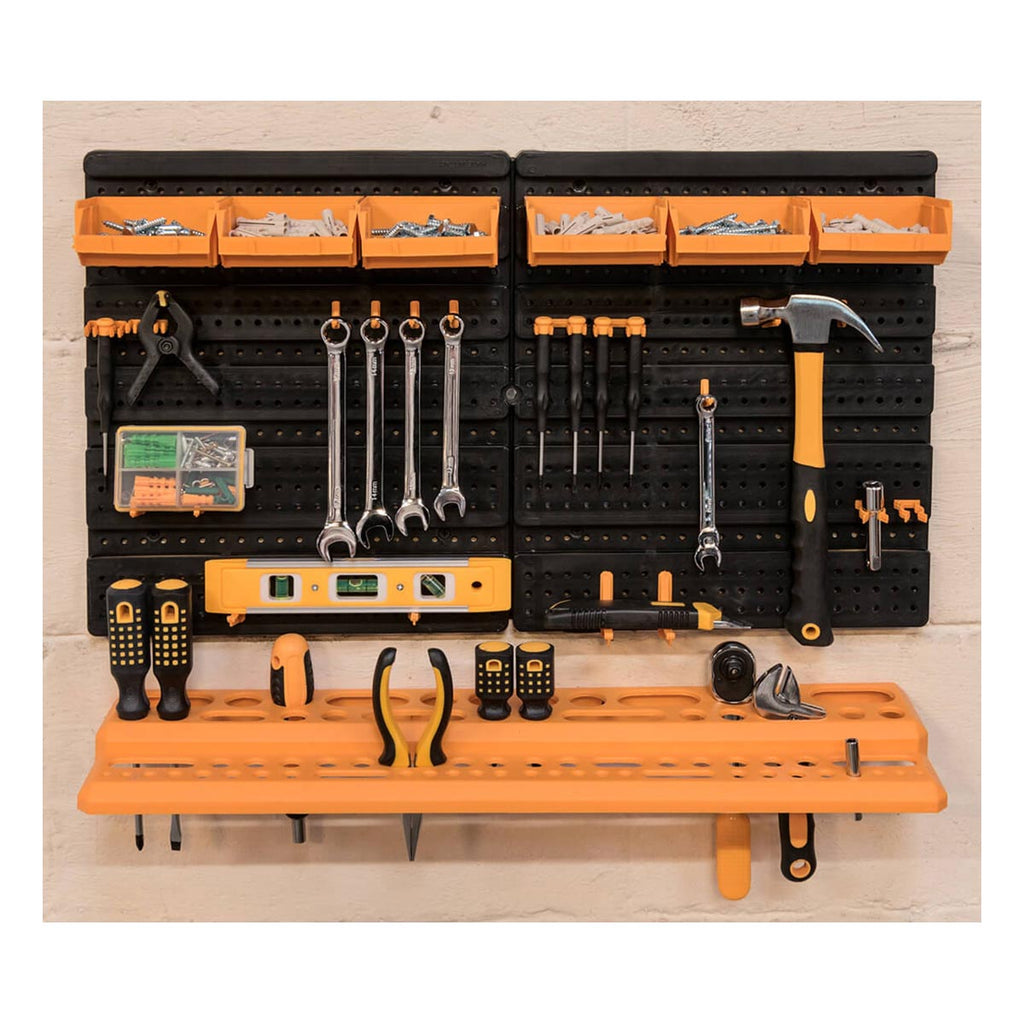 Storalex Wall Mounted Tool Rack/ Organiser with Parts Bins - Tufferman