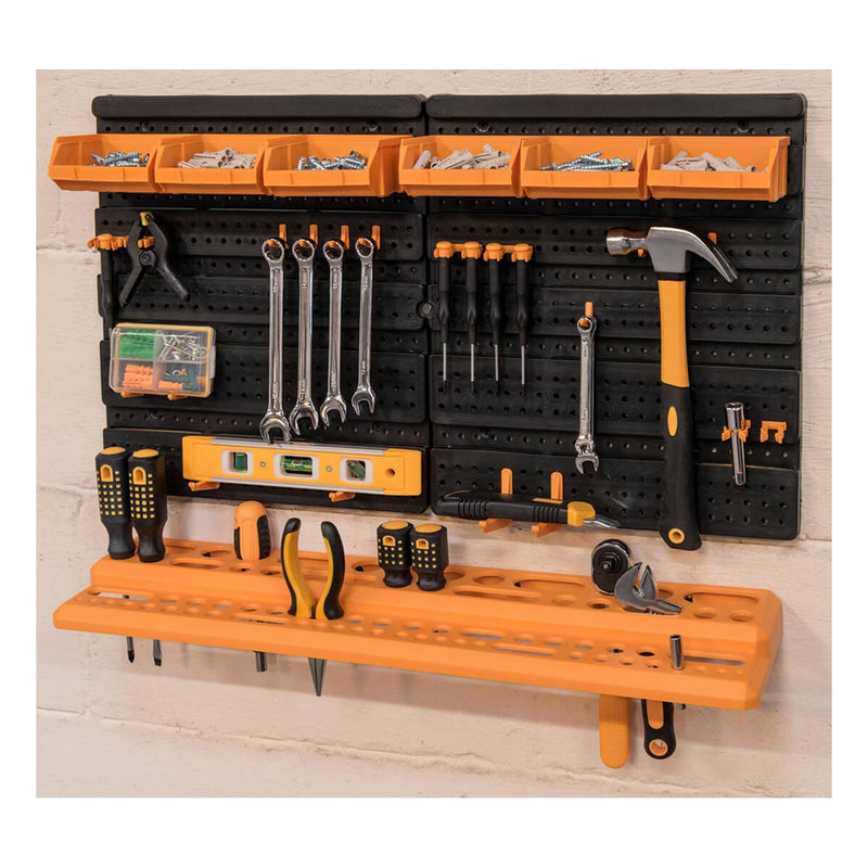 Wall Mounted Tool Rack/ Organiser with Parts Bins