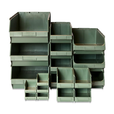 Linkable Plastic Small Parts Pick Bins - Green - All Sizes