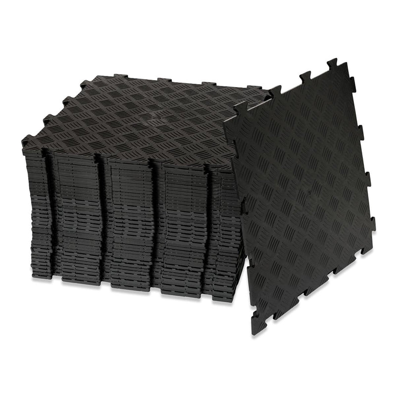 Interlocking Floor Tiles Kit (PVC) - Tread Plate Surface