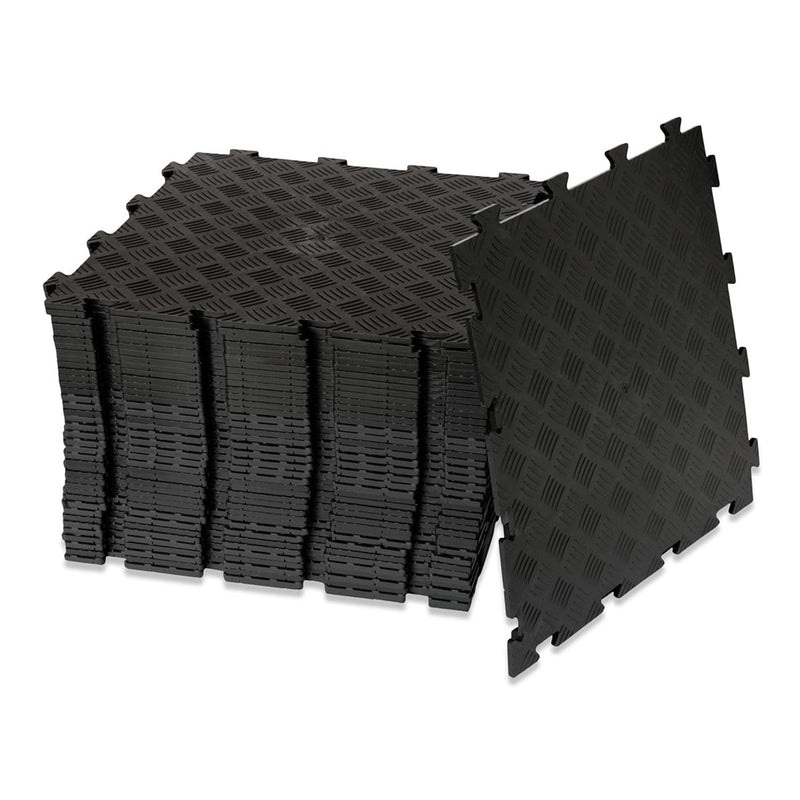 Garage Floor Tiles Kit (PVC) - Tread Plate Surface