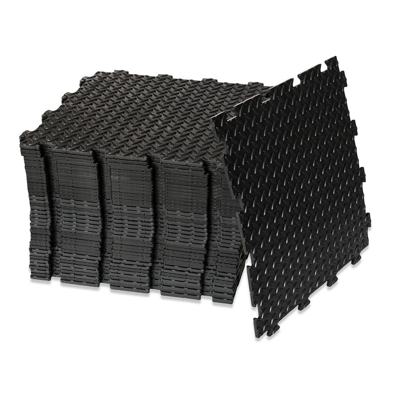 Interlocking Floor Tiles Kit (PVC) - Checker Plate Surface