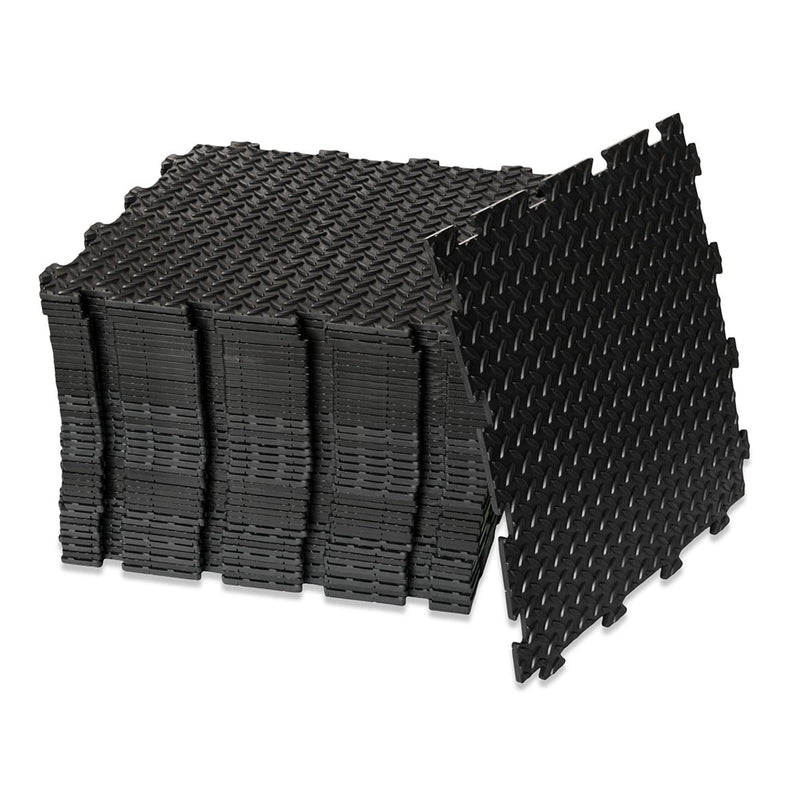 Garage Floor Tiles Kit (PVC) - Checker Plate Surface