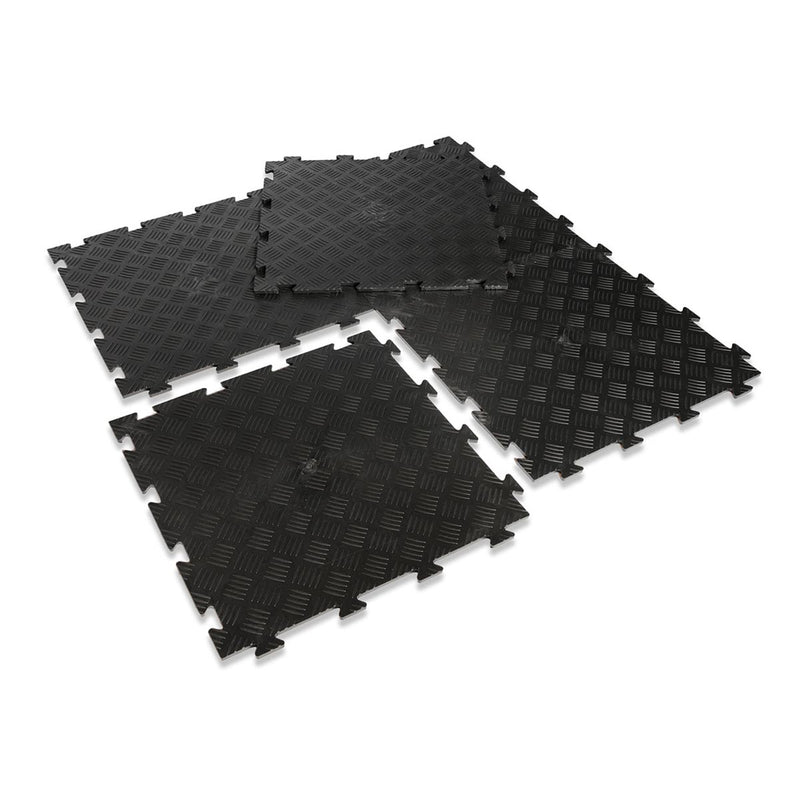 Interlocking Floor Tiles Kit (PVC) - Tread Plate Surface