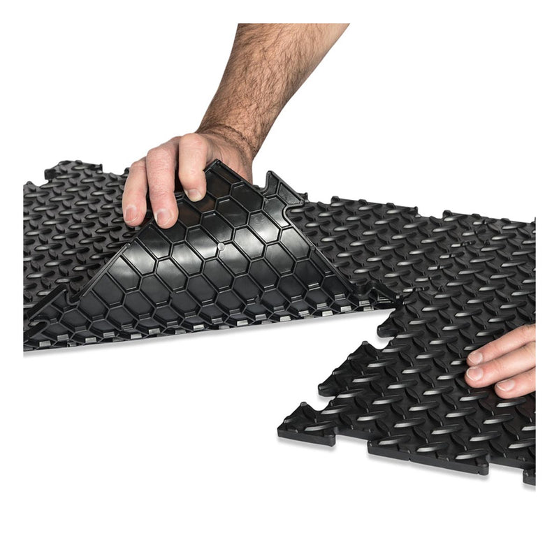 Interlocking Floor Tiles (PVC) - Tread Plate Surface
