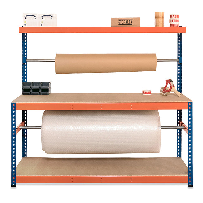SX400 Packing Station - 1677mm High - 400kg - Chipboard - Blue & Orange